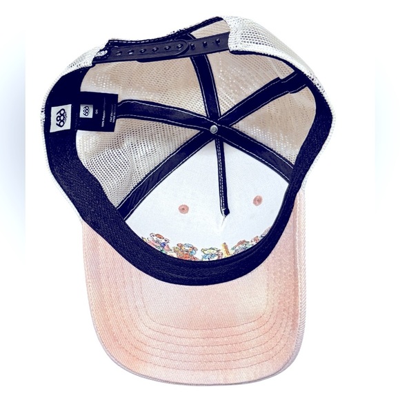 686 The Grateful Dead Trucker SnapBack Hat Pink White Rustic Look Unisex - Picture 5 of 6